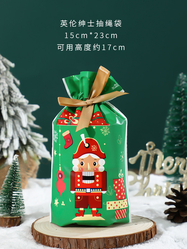 クリスマス雪花ショートニング包装袋リボン引き紐ポケットキャンディー袋クッキー袋牛圧延砂糖包装袋機シール袋|undefined