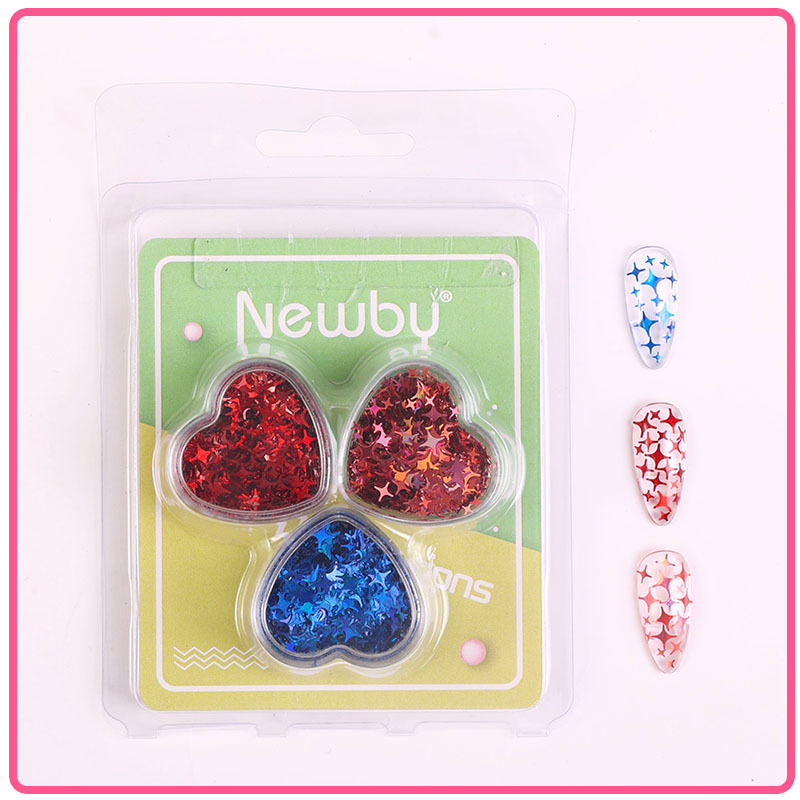 Arte de uñas Aurora mariposa lentejuelas irregulares láser corazón lentejuelas brillo de uñas color mágico accesorios de joyería en caja