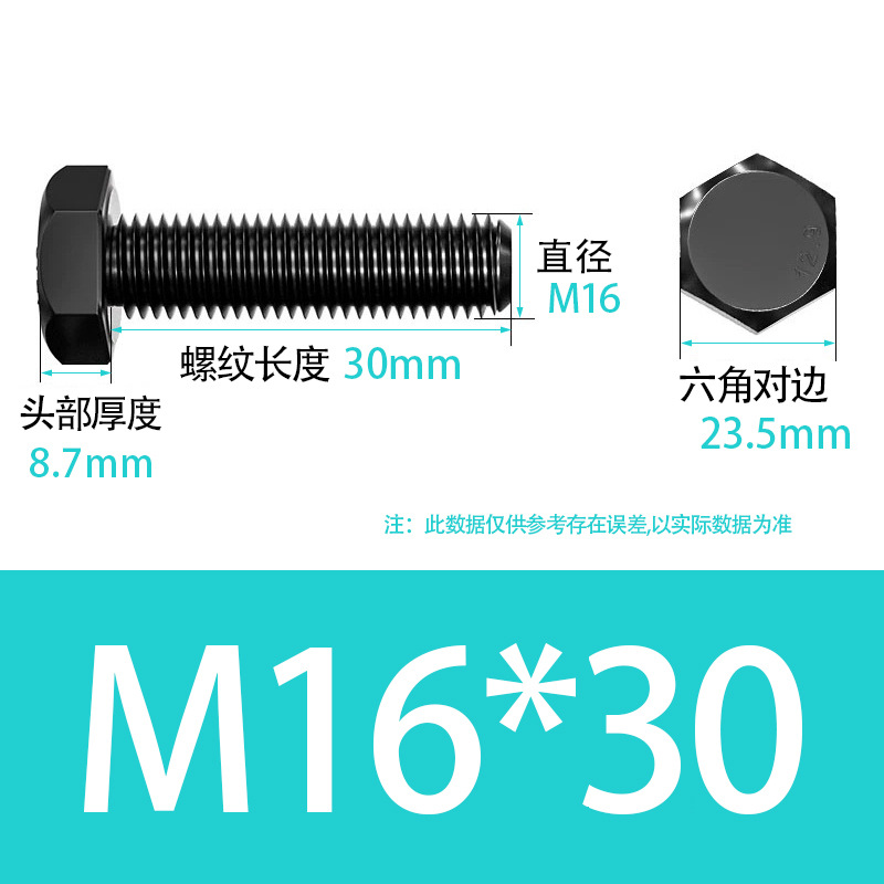 Болт шестигранный Fly more M16x30