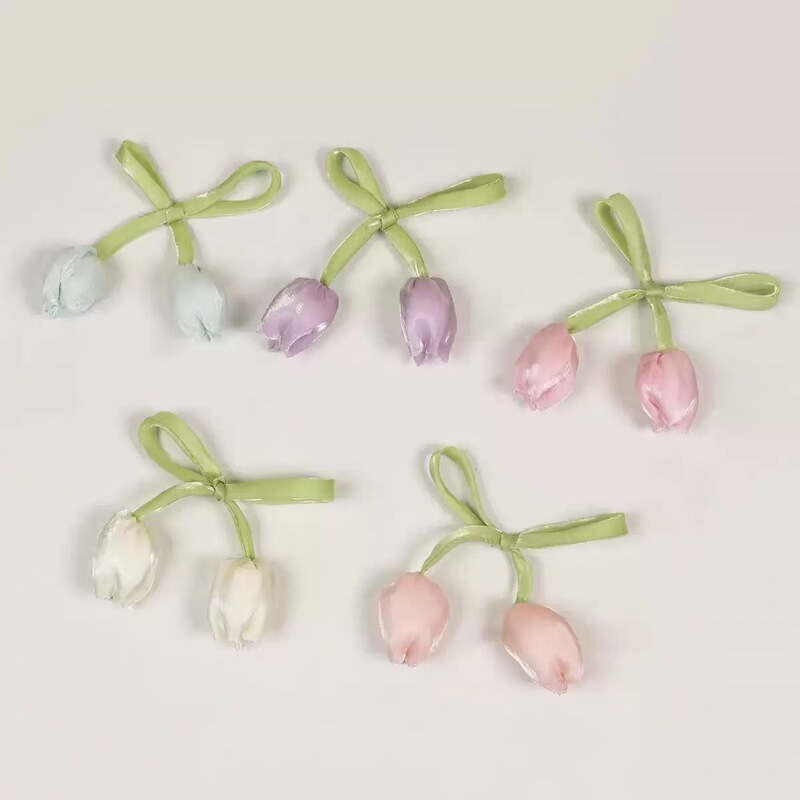 Korean tulip small pendant bud clothing accessories DIY hairpin hair rope clothing bag accessories accessories