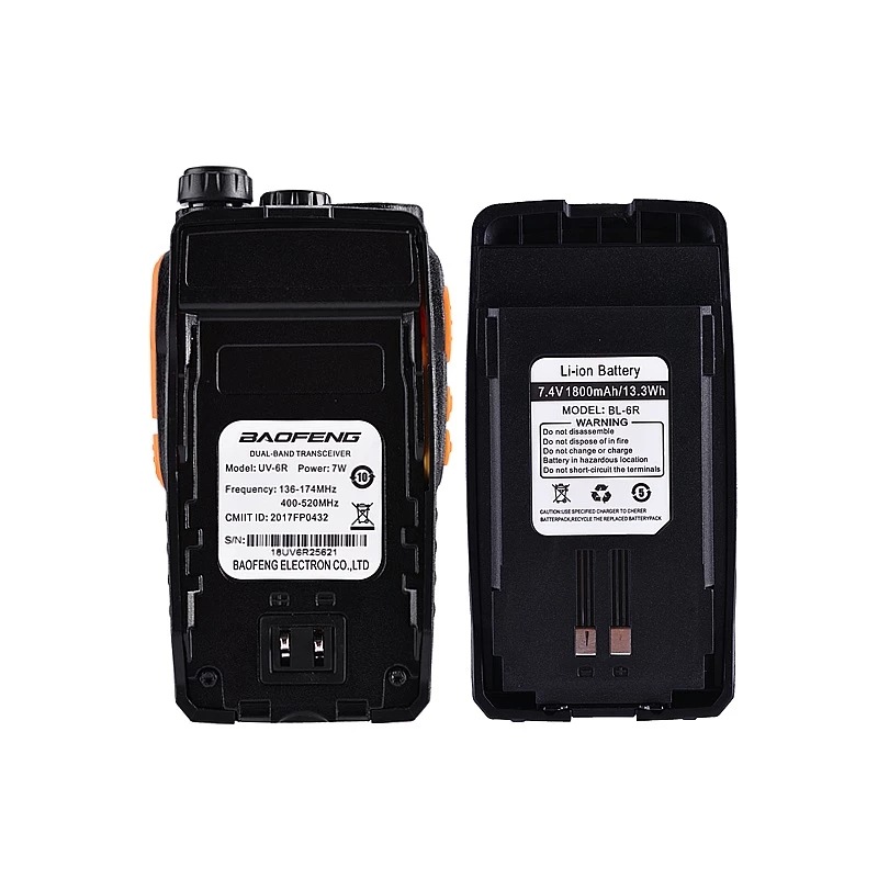 Baofeng walkie-talkie UV-6R máquina de doble segmento 5W con pantalla de visualización 5-8km transfronterizo jamón familia caliente