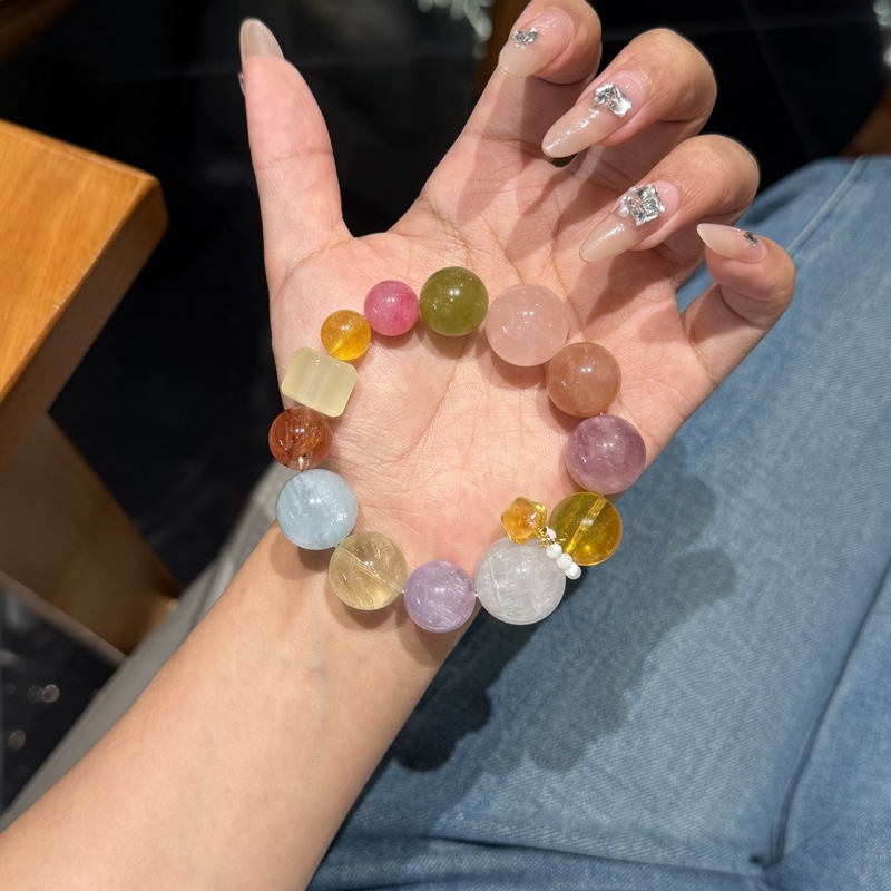 天然水晶マルチドーパミンブレスレットシトリンシュガーキューブフラワーオパールスターアメジストアクアマリンドーパミンキャンディブレスレット|undefined