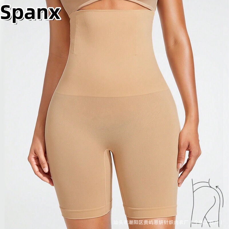 Cross-border Spanx Plus Size High Waist Belly Lifting Hip Postpartum Repair Body Shaping Shorts Flat Angle Traceless Belly Tinting Underwear