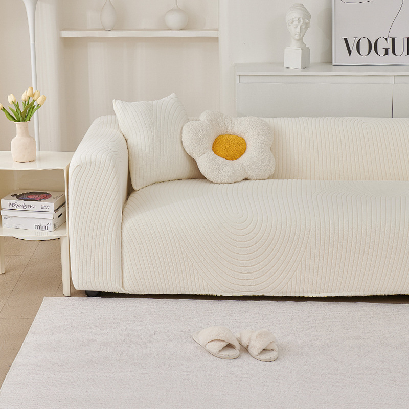 Cream Style Full Coverage Universal Sofa Cover New 2024 Four Seasons Universal Cat Scratch Proof Elastic Thick Sofa Cover