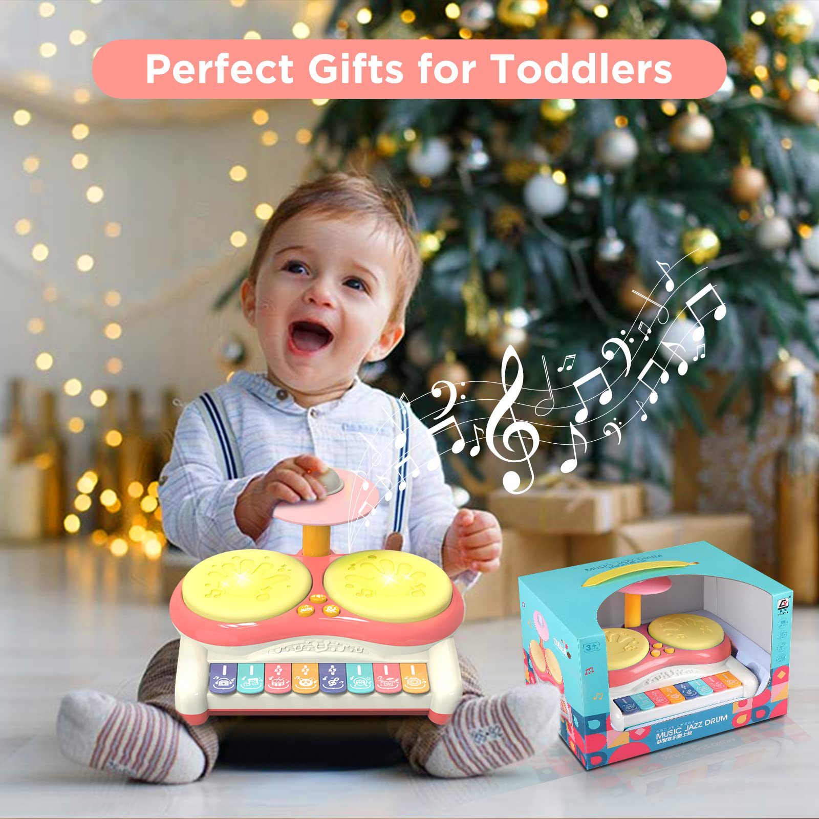 Nuevos productos transfronterizos funciones de batería instrumentos de música europea y americana tambor de jazz bebés 1 - 2 años de edad puzzle juguetes de música infantil