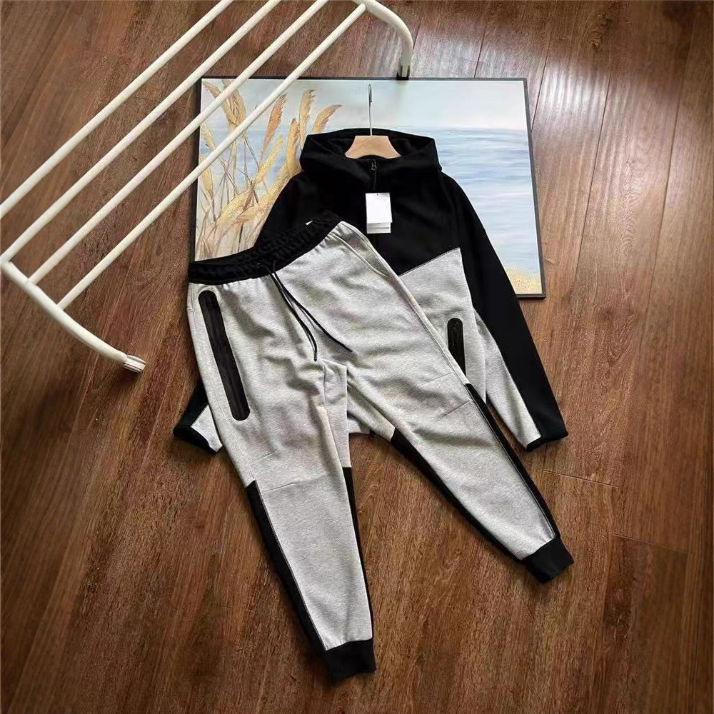 Cross-Border 25 Spring & Fall Men's Spliced ​​Air Layer Casual Sports Jacket Jacket Sweatpants Suit 922 and 002
