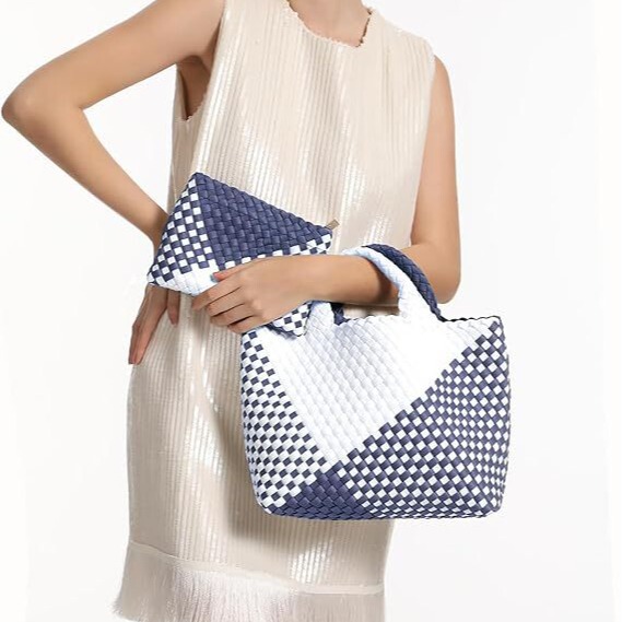 Casual Women's Neoprene Summer Beach Vintage Handmade Travel Shoulder Bag Handbag Woven Bag suit