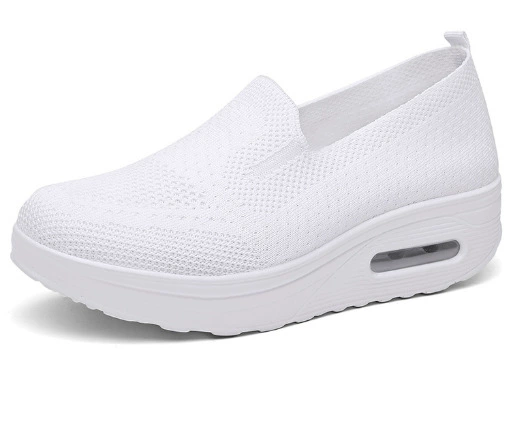 Красивые дышащие slip-on спортивные ботинки для женщин, повседневные джемповые кроссовки, большой размер