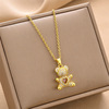 Necklace stainless steel, fashionable accessory, chain for key bag , suitable for import, simple and elegant design