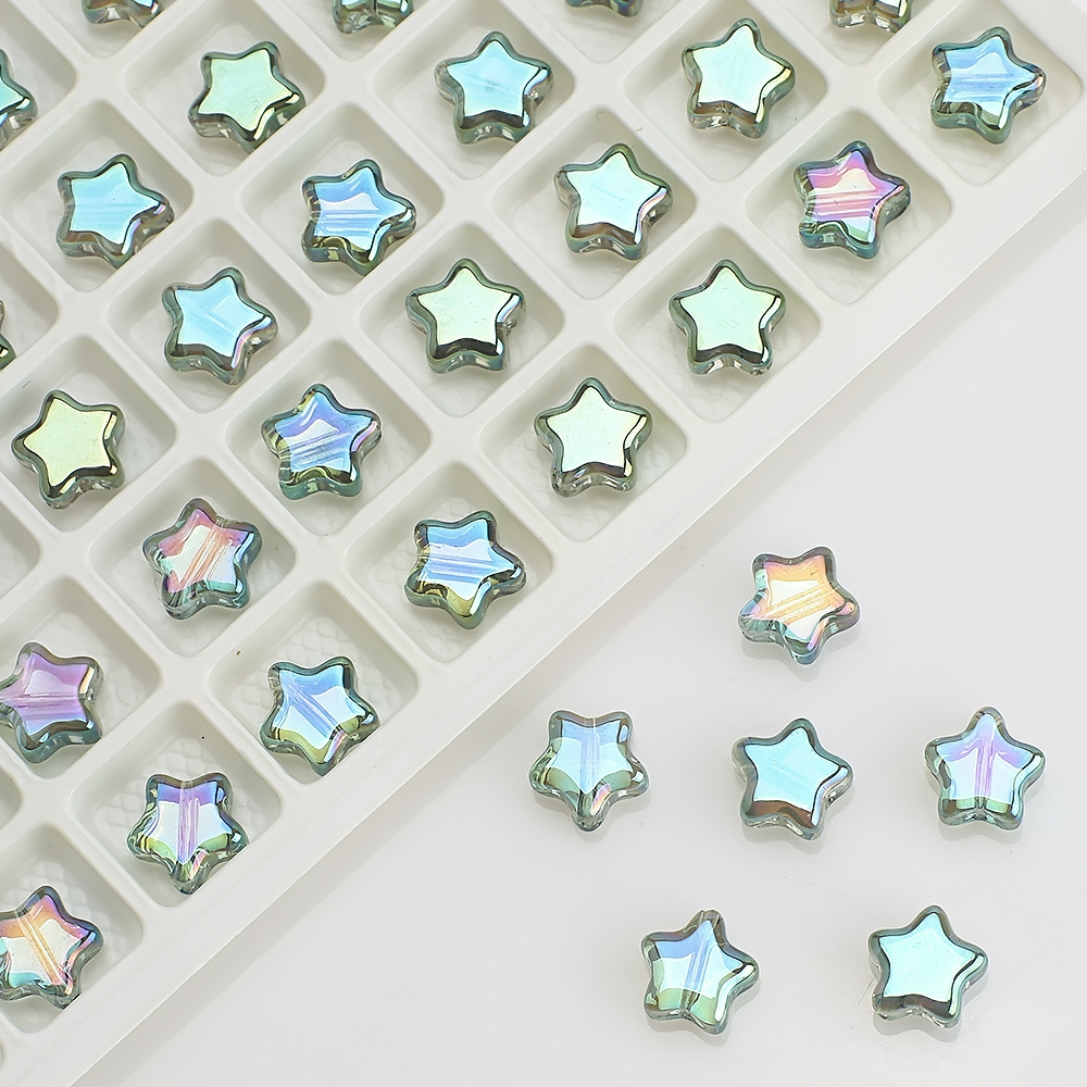 100 PCS/Package Diameter 8mm Hole 1~1.9mm Glass Star Beads display picture 23