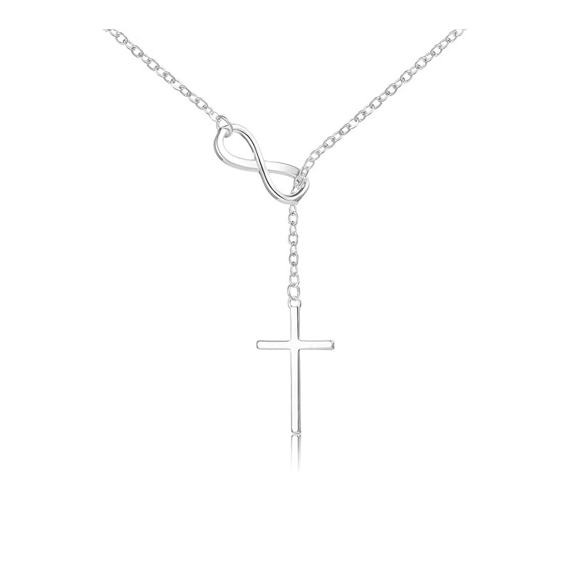 Personalized minimalist number 8 cross pendant necklace, additional image 5