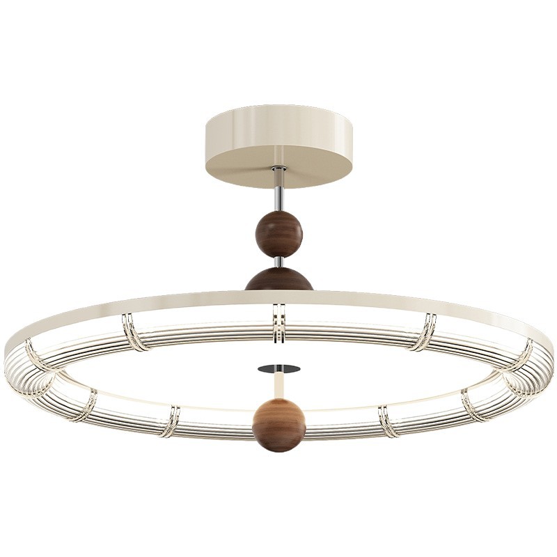 Lámpara de techo de dormitorio principal retro con grano de madera de nogal medieval