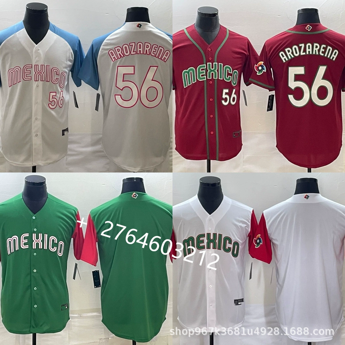 2025 Мексика вышитая футболка 56 # Оптовая торговля бейсбольной формой, дропшиппинг, мексиканские футболки