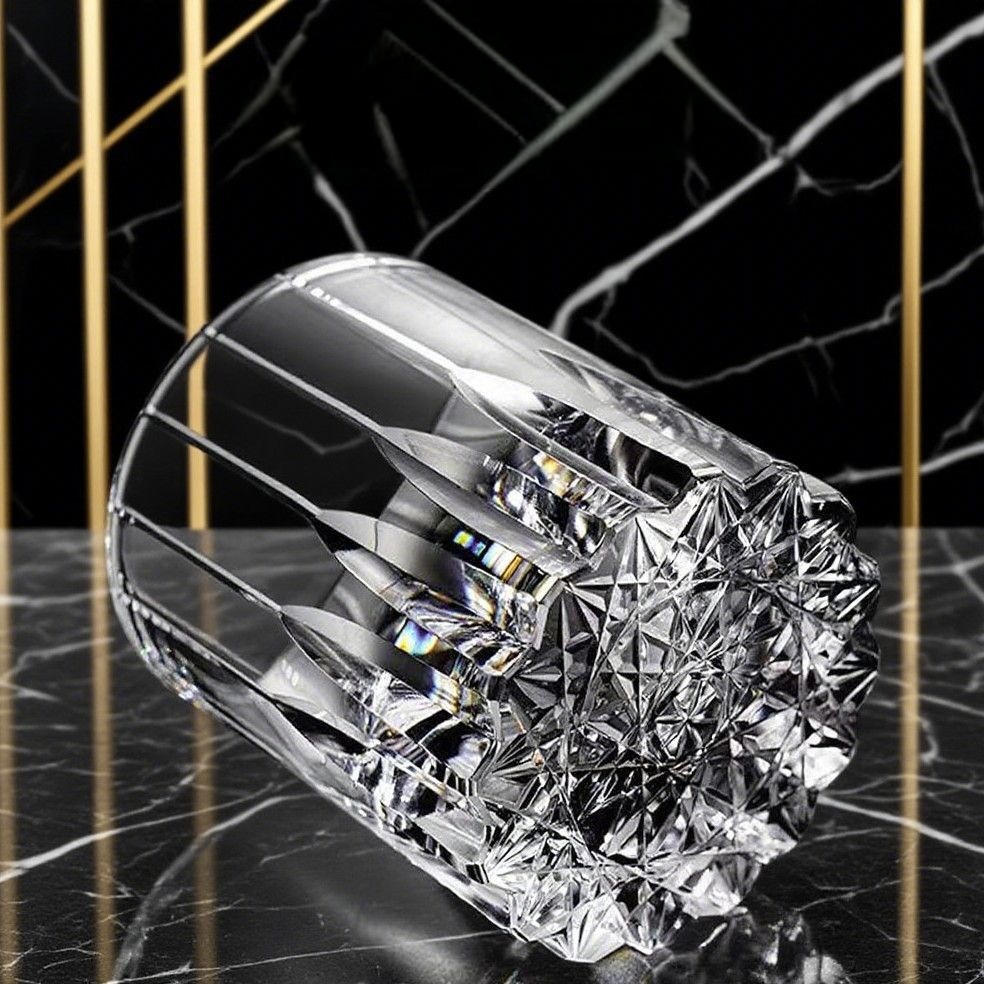 江户切子星芒杯水晶玻璃杯威士忌酒杯洋酒杯酒杯高颜值艺术感酒杯