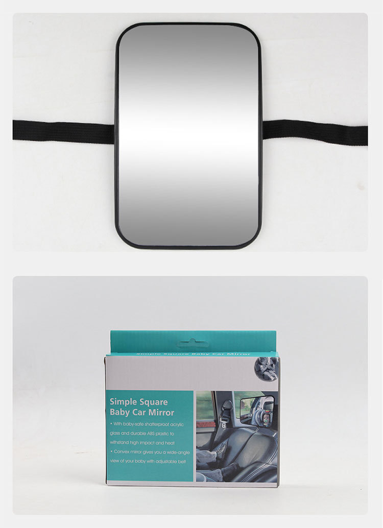 New double-strap baby observation mirror, in-car children's rearview mirror, acrylic car auxiliary rearview reflective mirror