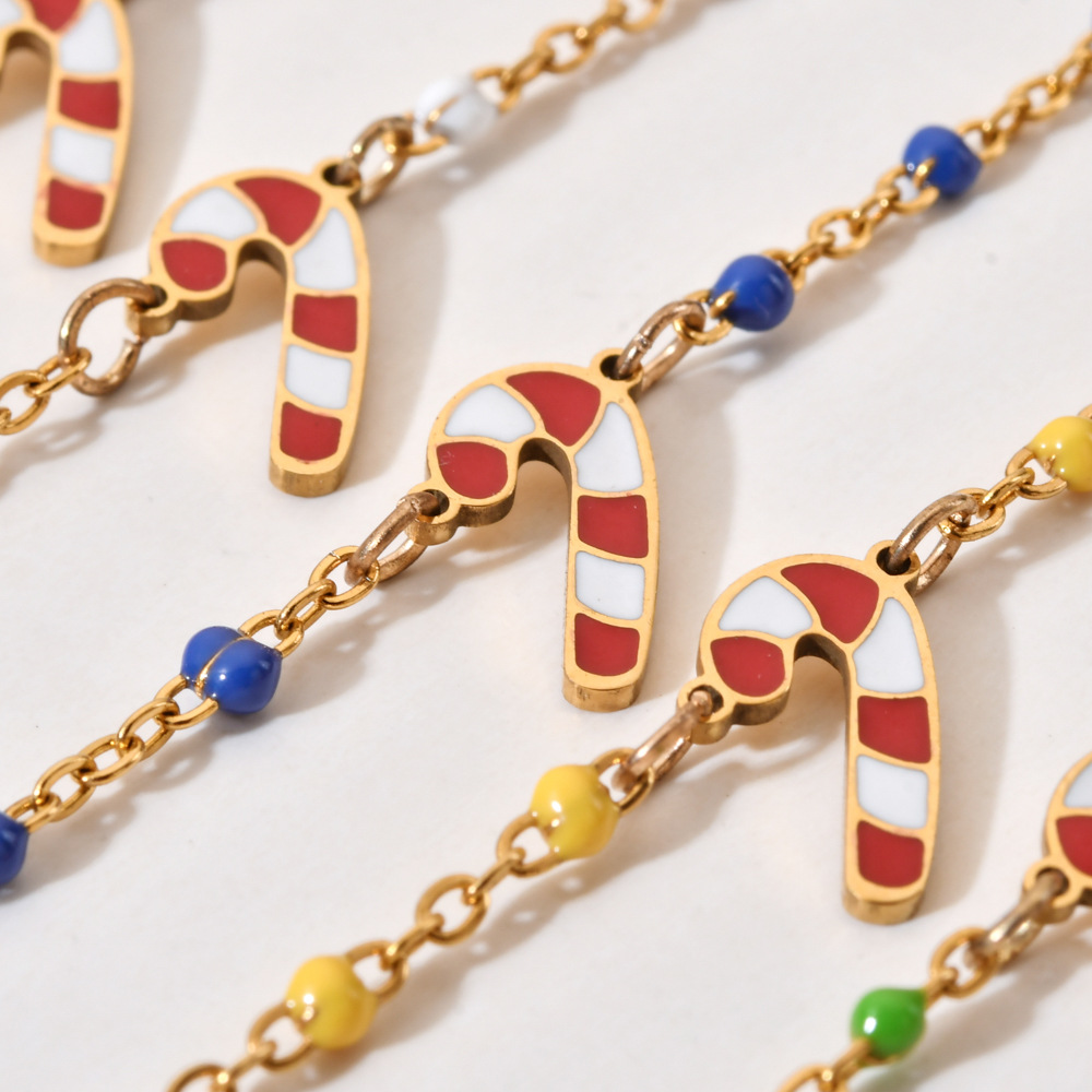 7g Weight Bracelets Classification Cartoon Style Cute Candy Stainless Steel Bracelets In Bulk Christmas