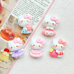 亮面抱抱kitty漫画樹脂部品diyクリームゴム携帯ケースヘアピン穴靴コップ装飾品