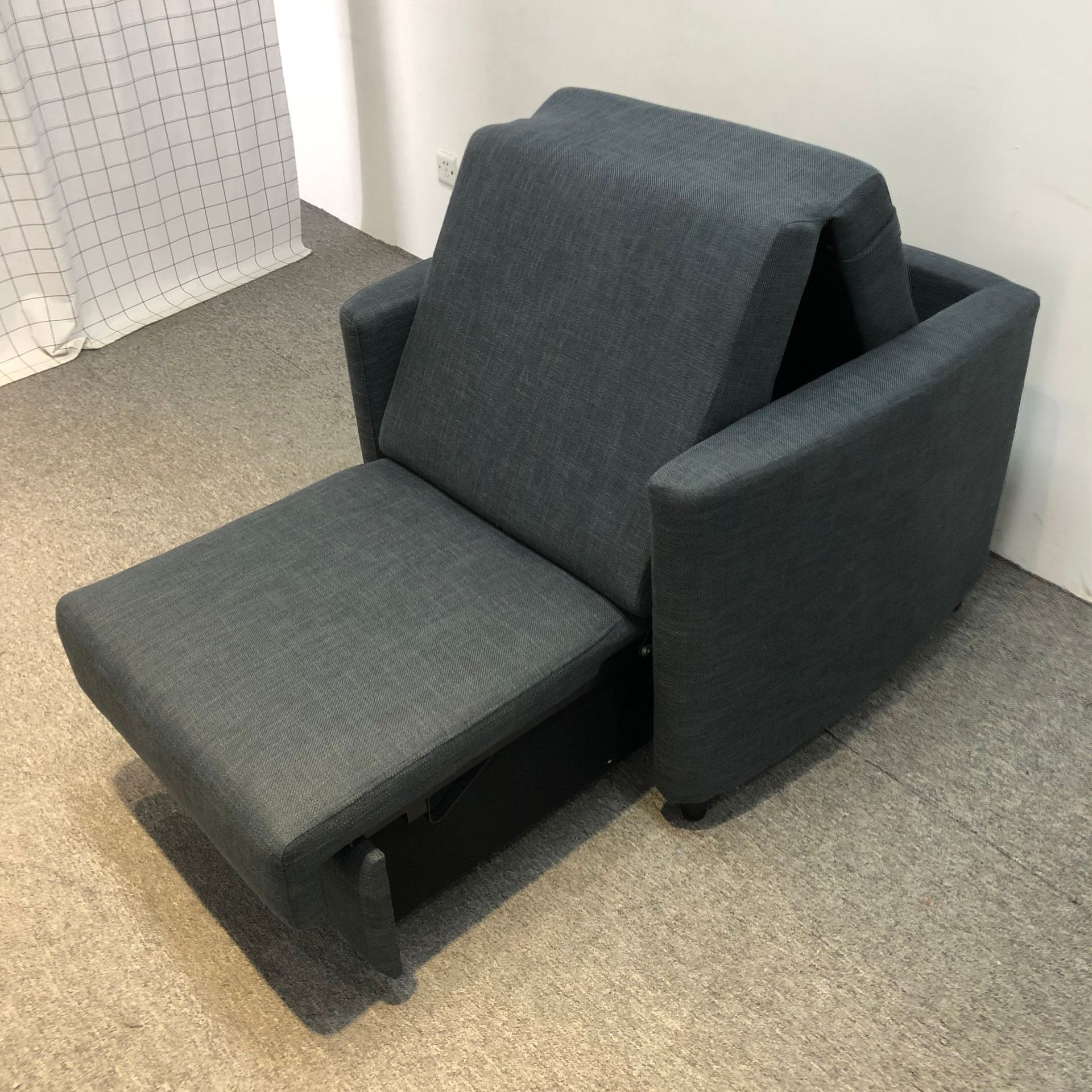 Almacenamiento plegable multifuncional de una sola persona balcón sofá cama de almuerzo tecnología tela de cuero silla de acompañamiento médico