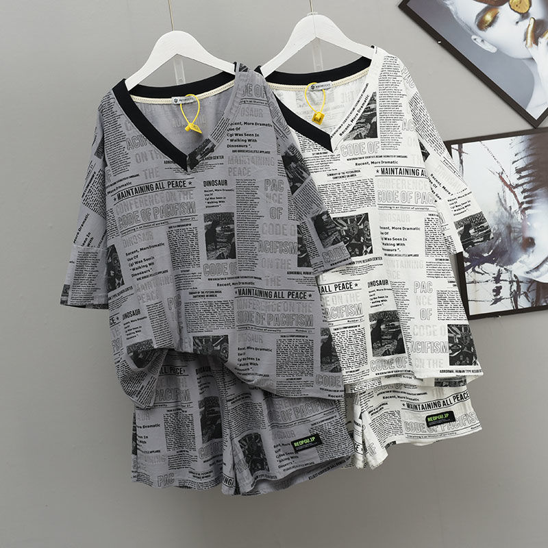 Large size 40.00 kg-150.00 kg leisure sports two-piece women's 2022 summer Korean version of loose short sleeve shorts suit fashion