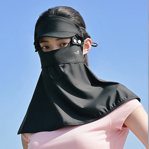 Removable sun protection mask for women in summer cycling face towel UV protection neck protection full face kini ice silk face mask