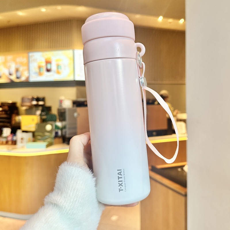 商务时尚保温杯女生带吸管式高颜值保冷新款水杯316不锈钢便杯子|undefined
