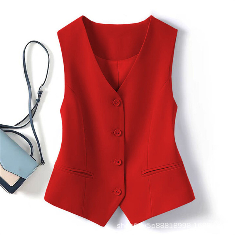 Traje chaleco de mujer 2025 primavera y otoño nuevo delgado plegado para usar hombro de mujer gris corto clip de caballo image 7
