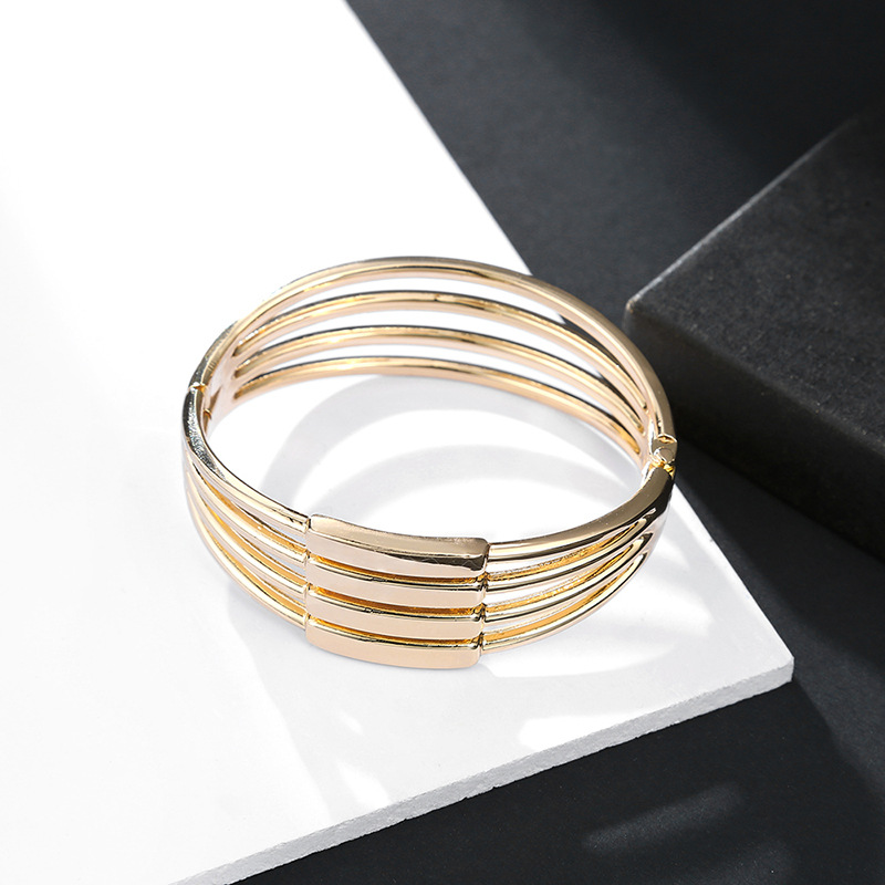 Fashion geometric bracelet lines alloy bracelet hollow multilayer braceletpicture3