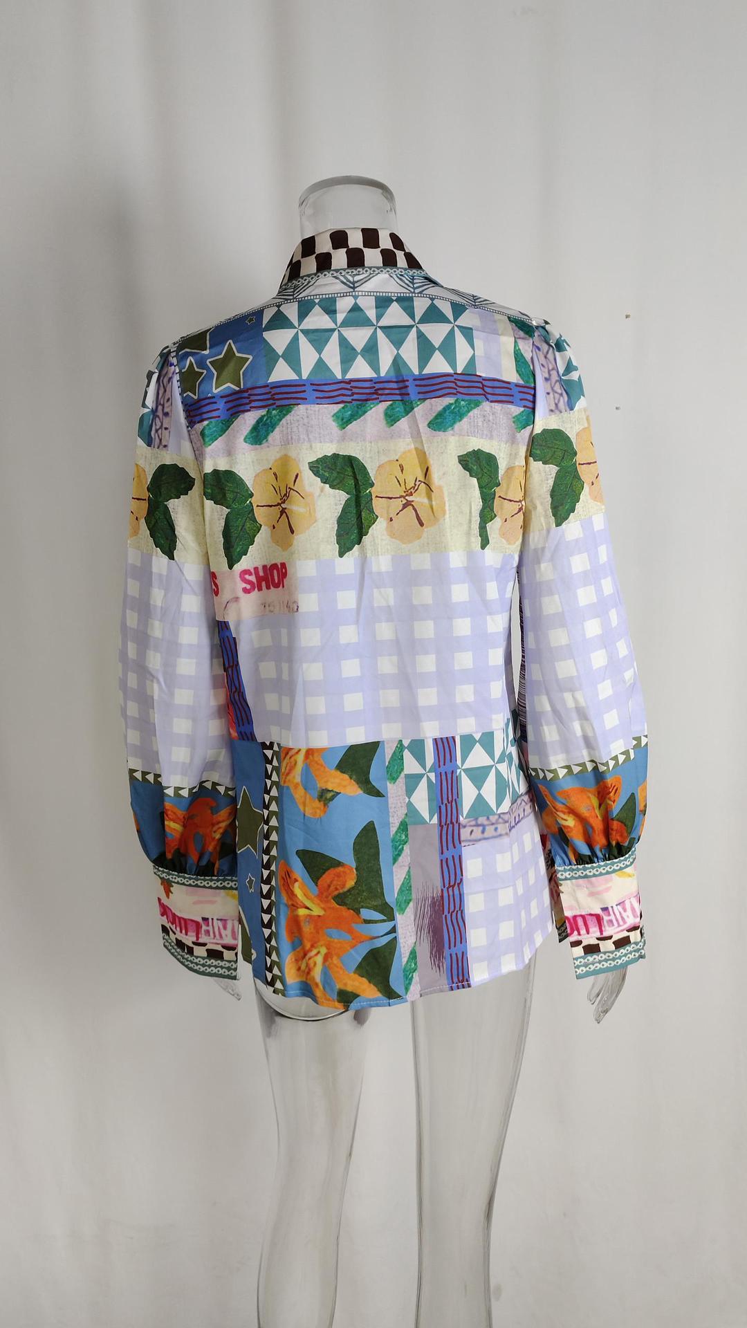 Women's Gender Hawaiian Style Wholesale Women's Hawaiian Multicolor Long Sleeve Blouses