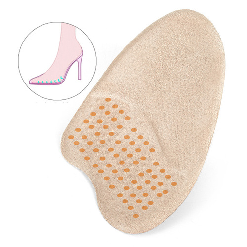 New type of toe forefoot pad, thickened and shrunken high heels, non-slip shock-absorbing massage silicone forefoot PU half-cushion insole