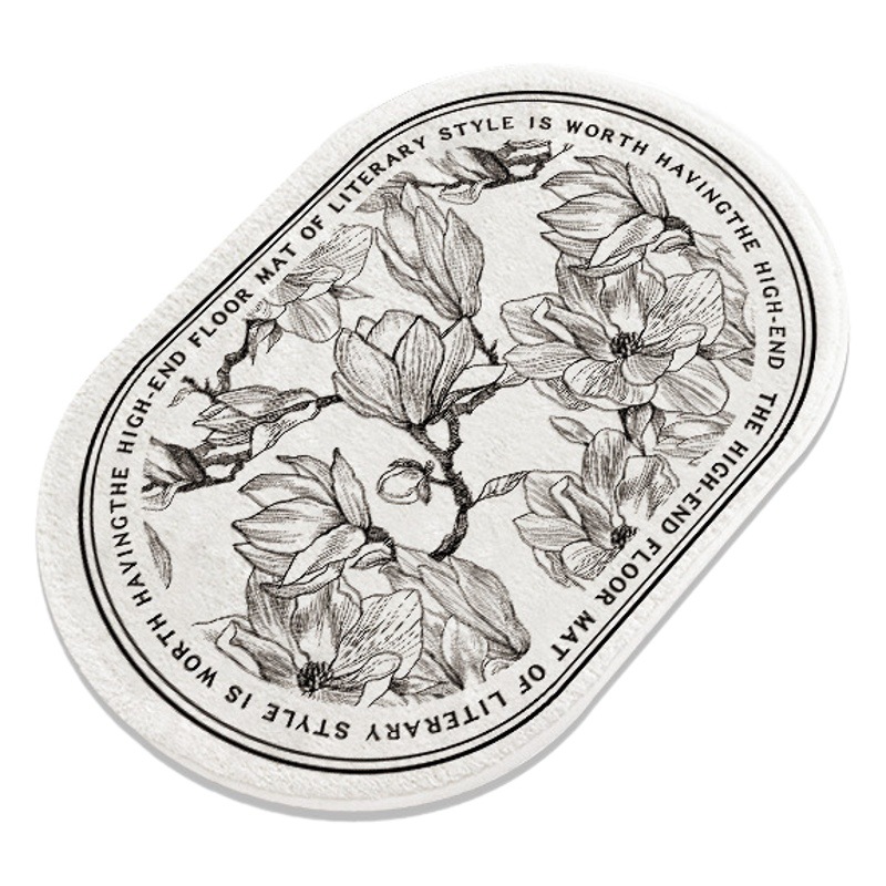 Francés retro oval barro de diatomeas estera suave baño Baño absorbente piso estera antideslizante estera del pie estera de la puerta de secado rápido