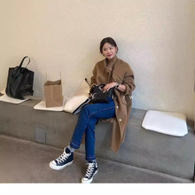 全羊毛美拉德驼双面大衣女新款秋冬赫本风中长款气质毛呢外套