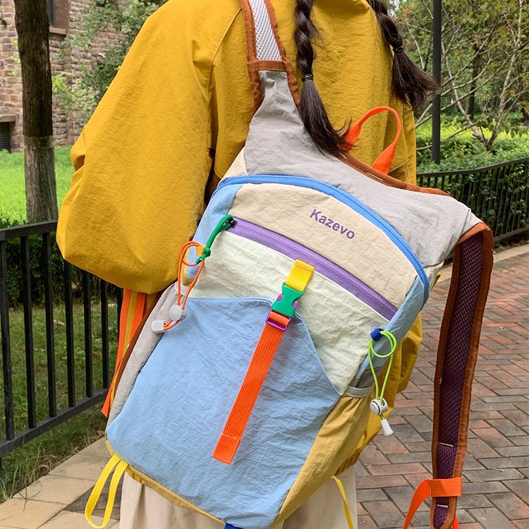 New Dopamine Contrasting Color Large-Capacity Backpack Outdoor Travel Mountaineering Bag Multi-Functional Fitness Cycling Backpack