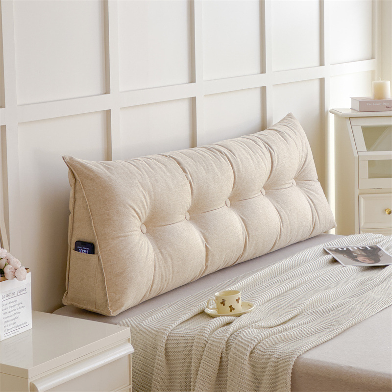 綿麻のベッドのない柔らかいバッグのクッションの大きい背もたれのクッションの2024新型のベッドの枕の三角の畳は直接壁に寄りかかっています。