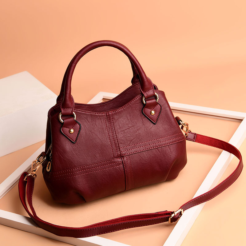 Bag Fashion Women's Bag Casual Simple Texturized Soft Leather Shoulder Crossbody Handbag for Middle-aged Women_voghion.com