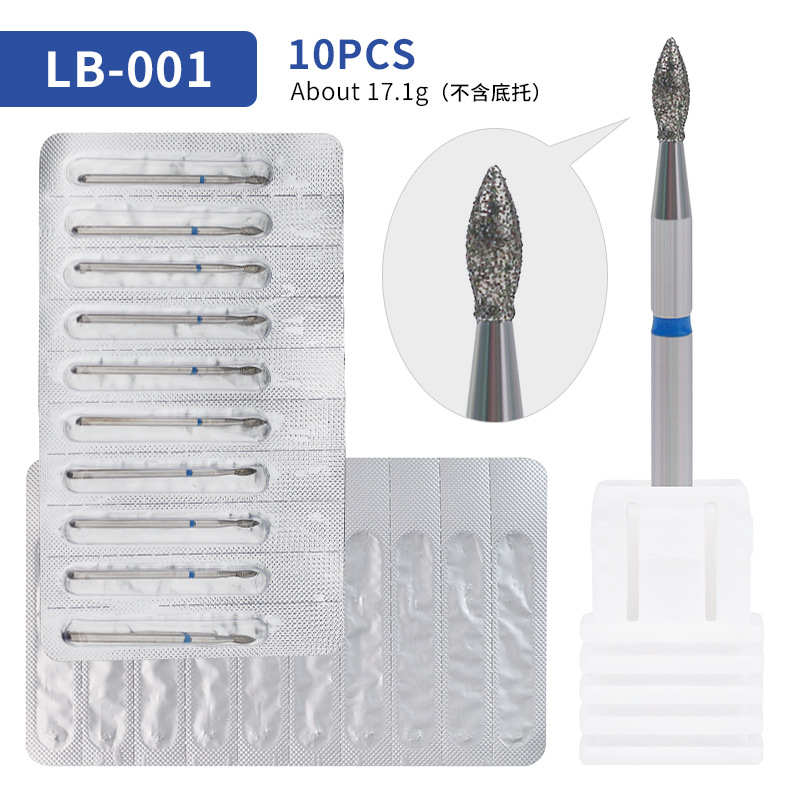 Fuente transfronteriza 10 juegos de lámina de aluminio diamante de molienda empaquetado independiente de manicura pre-tratamiento de la bolsa abierta de molienda