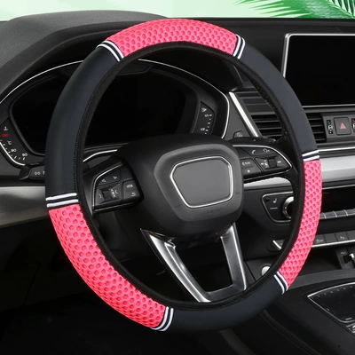 Cross-border foreign trade car steering Steering wheel cover - pink-38cm