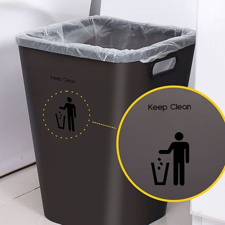 Dormitory Trash Can, Large Household Trash Bin for Living Room, Bedroom, Kitchen, Bathroom, Toilet, with a Ring Lid, Frosted Cleaning Bin, Factory