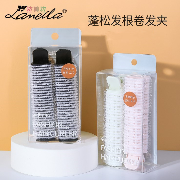 La Meila 2 PCs top natural loose clip Air hair top bangs clip fixed self-adhesive hair curler C281