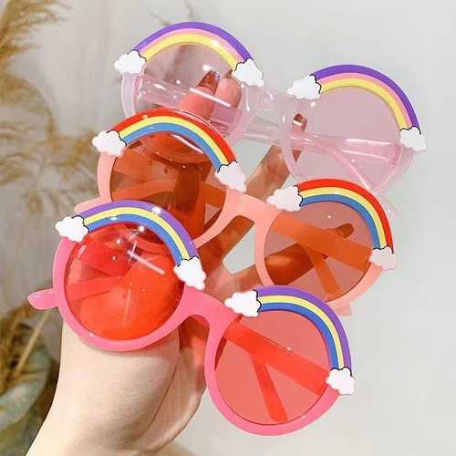 Manufacturer's best-selling new children's sunglasses fashion retro literary boys and girls baby cartoon rainbow sunglasses trendy