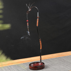 大漆竹制龙挂香架香插创意龙头线香竹挂香架香薰炉茶室装饰摆件
