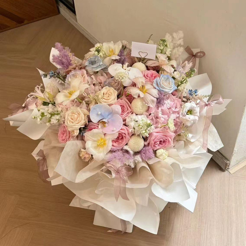 玫瑰永生花束七夕送女友高级感花束温柔仿真香皂花束混搭玫瑰花束|undefined