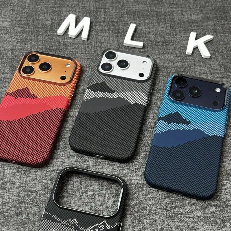IPhone16磁気吸引携帯ケース炭素繊維紋リンゴ15promaxケブラー転倒防止14保護カバーを適用|undefined