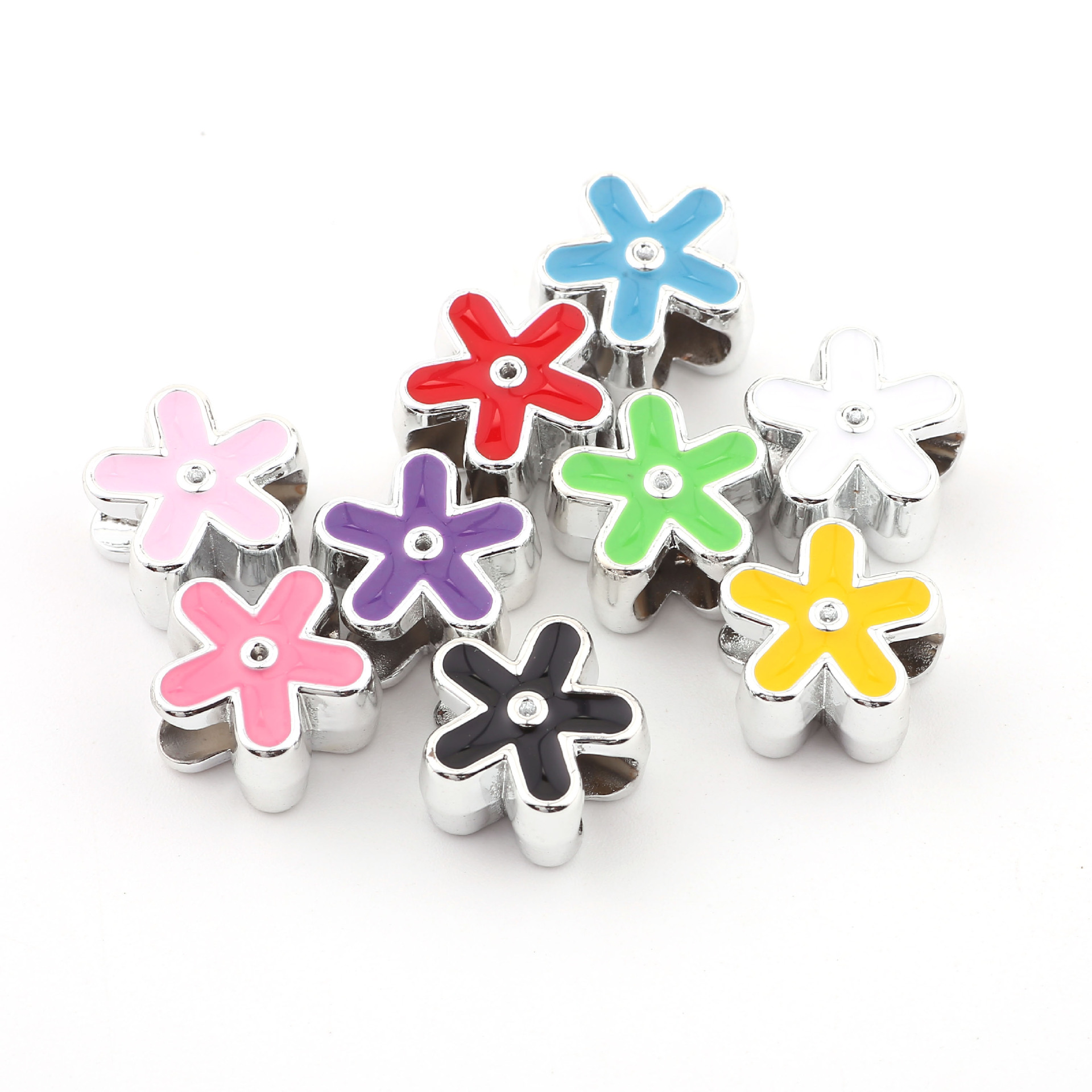 DIY跨境 CCB小花10mm 孔径4.0大孔珠渡UV散珠饰品 饰品配件手串