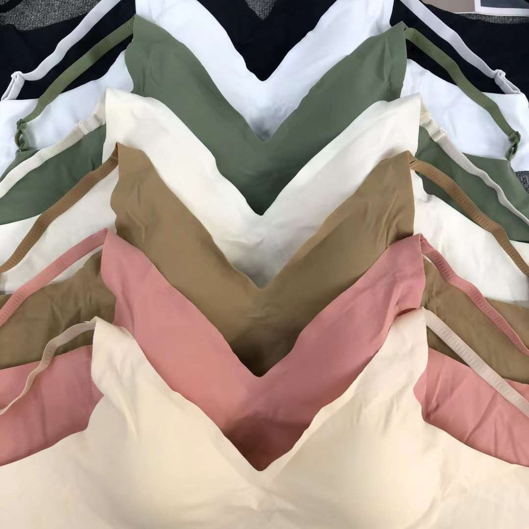 Nueva ropa interior de látex transpirable sin marcas de desnudez cómoda brillante delgada sujetador al por mayor