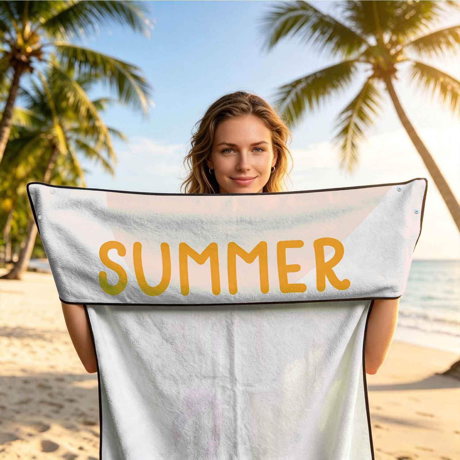 Summer bath towel and car seat cover 2-in-1, ultra-fine fiber outdoor beach and car dual-use universal seat cushion