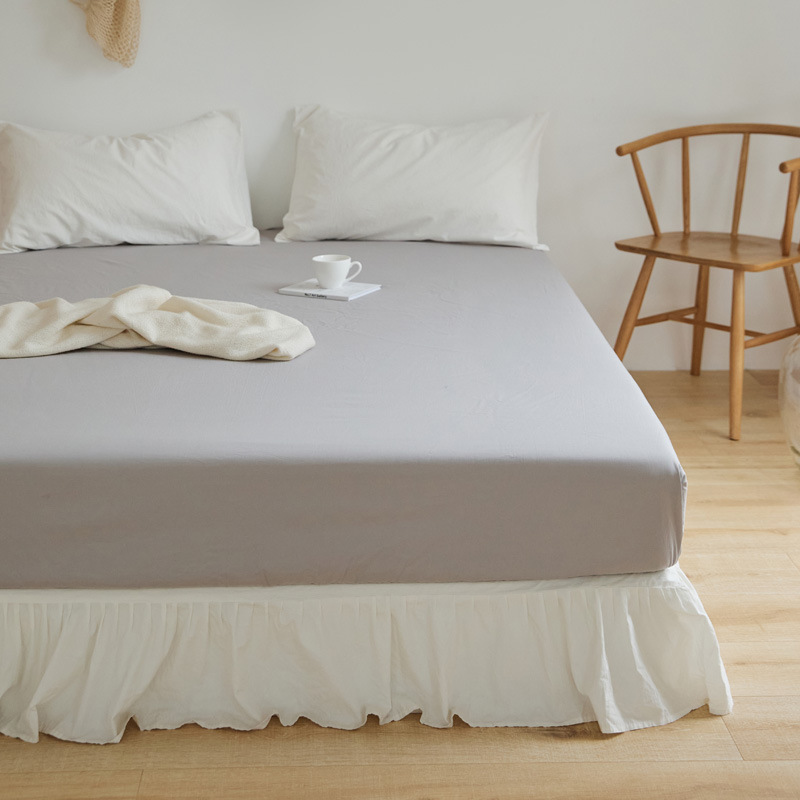 Lujo ligero 60s cama de algodón puro gaza Gongsatin 100 algodón mono cama gaza pro-piel de color sólido lana larga cubierta de colchón de algodón lavable