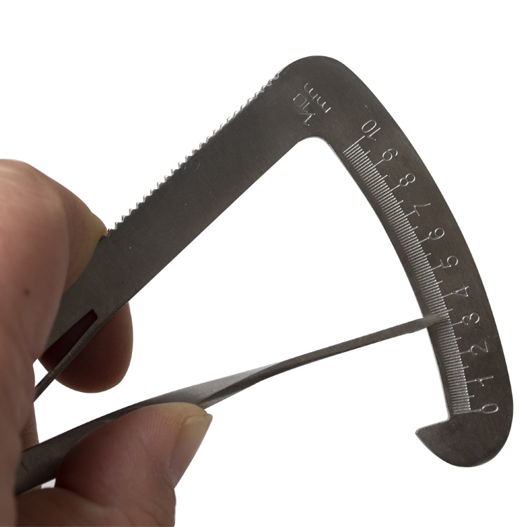 Calibrador de espesor de acero inoxidable para materiales dentales, calibrador de cera, calibrador de oro, calibrador triangular para medición