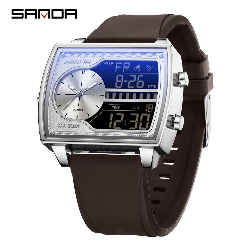 SANDA reloj electrónico de transmisión en vivo popular reloj electrónico de hombre nocturna multifuncional reloj electrónico de cuarzo
