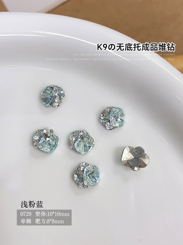 K9 ネイルアートジュエリー完成品底なし太い正方形の積み重ねダイヤモンド超光沢のあるホワイト多用途特殊形状ネイルアートダイヤモンドボール装飾|undefined
