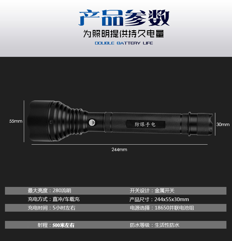 Cross-Border New Model Outdoor High-Brightness Flashlight, Small and Portable, Aluminum Alloy Explosion-Proof Led Flashlight with Long Battery Life